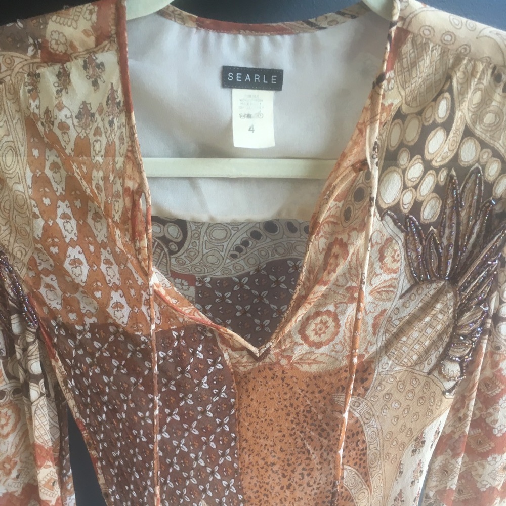 Searle silk sheer tunic dress